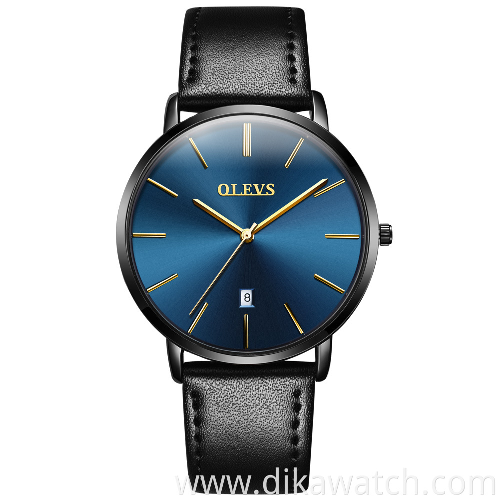 2021 Cheap OLEVS Men Quartz Luxury Minimalist Watches Week And Date Chronograph Sports Watch Leather Strap Men's Watch For Men